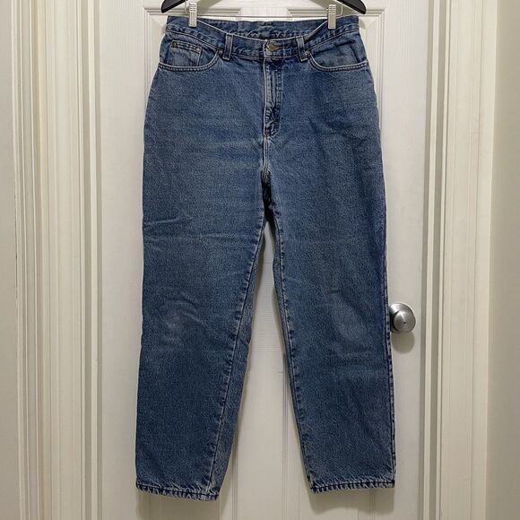 Vintage LL Bean Flannel Lined Jeans Double L Relaxed Women’s 34 X 29 USA Made - Picture 1 of 11